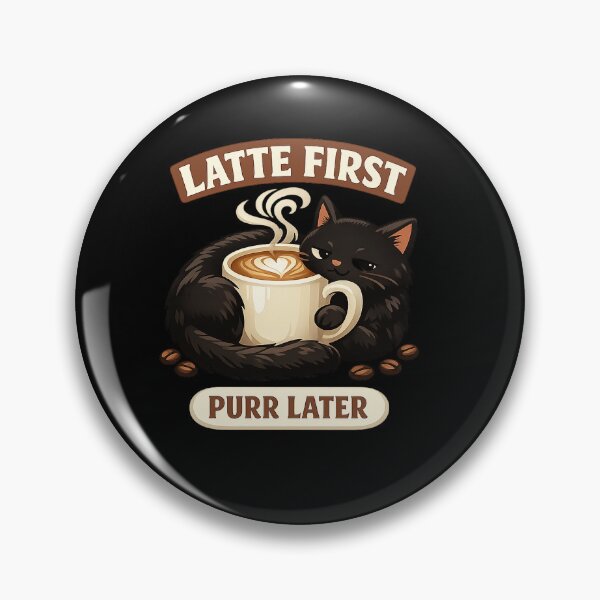 Item preview, Latte First Purr Later designed and sold by Concrete Coffee Studio.