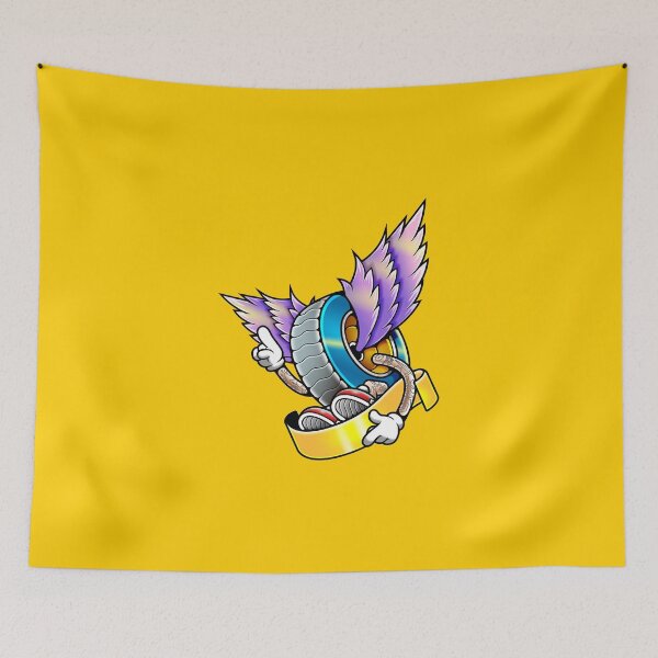 Item preview, Cool Flying Cartoon Tire Character Illustration designed and sold by Lexkon Liu's art.