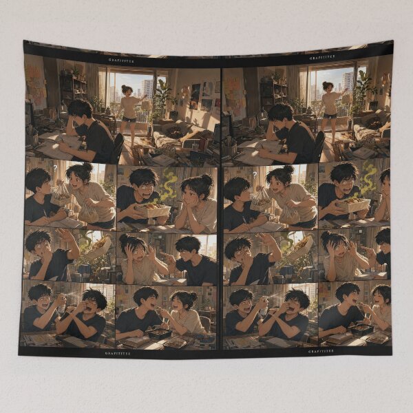Item preview, Student Life Cozy Reading Room Comic Print designed and sold by Grafititee.
