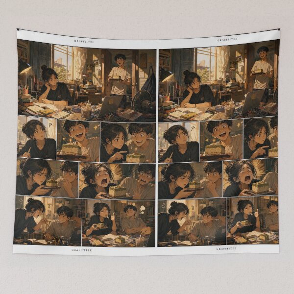 Item preview, Student Life Cozy Reading Room Comic Print designed and sold by Grafititee.