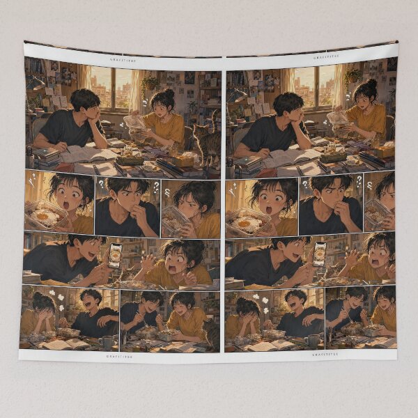 Item preview, Student Life Cozy Reading Room Comic Print designed and sold by Grafititee.