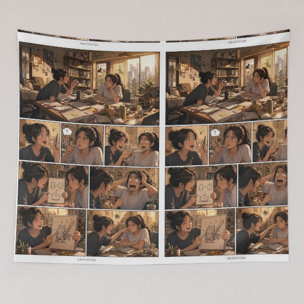 Item preview, Student Life Cozy Reading Room Comic Print designed and sold by Grafititee.