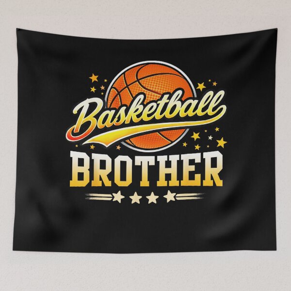 Item preview, Basketball Brother Family Matching Sports Typography with Vintage Ball designed and sold by allistermariam.