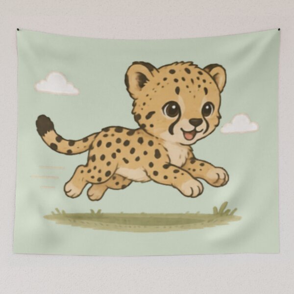 Item preview, Fast & Fierce Cute Cheetah designed and sold by MellowMunchkins.