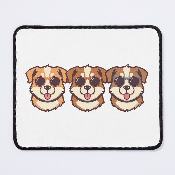Item preview, Three Cartoon Dogs Sunglasses Retro Summer Badge designed and sold by The Curio Cabinet.