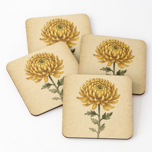 Item preview, Vintage Golden Spider Chrysanthemum Illustration - Antique Botanical Flower Art designed and sold by Darlin8888.