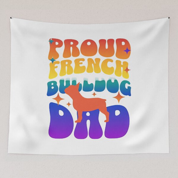 Item preview, Proud French Bulldog Dad Retro Rainbow designed and sold by SoyLamderma.
