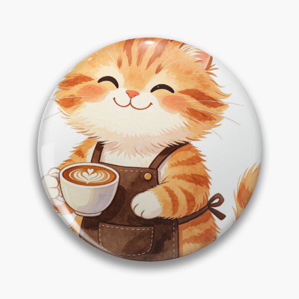 Item preview, Cute Orange Cat Barista Coffee Lover designed and sold by onjirastudio7.