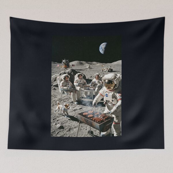 Item preview, Asar a la parrilla en la luna designed and sold by WiseBow.