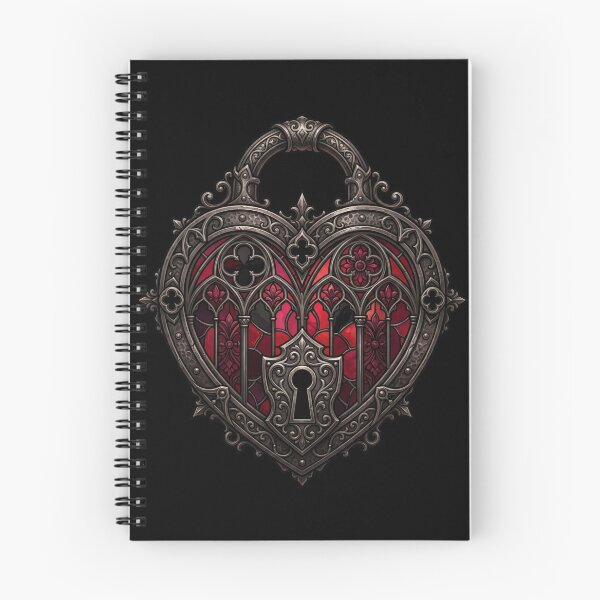 Item preview, Heart-Shaped Padlock — Ruby Gothic Stained Glass designed and sold by David Mateo ArtWorks.
