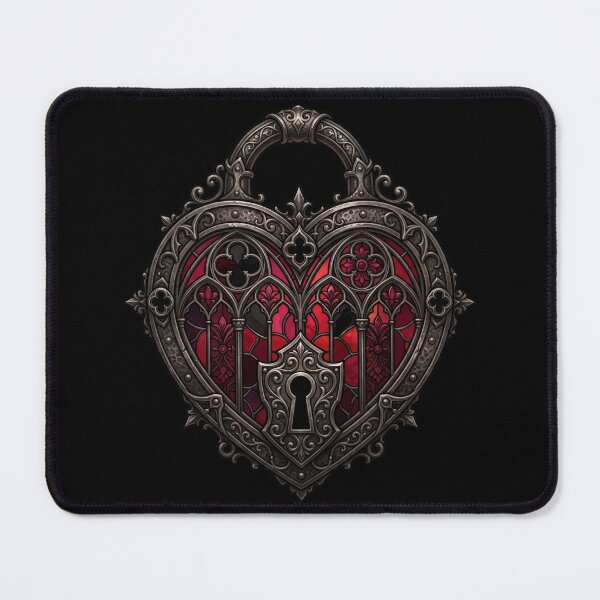 Item preview, Heart-Shaped Padlock — Ruby Gothic Stained Glass designed and sold by David Mateo ArtWorks.