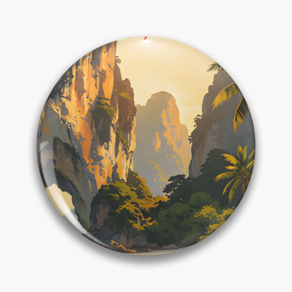 Item preview, Railay Beach Thailand Vintage Travel Poster Tropical Coastal Wall Art designed and sold by Spirit of Siam.