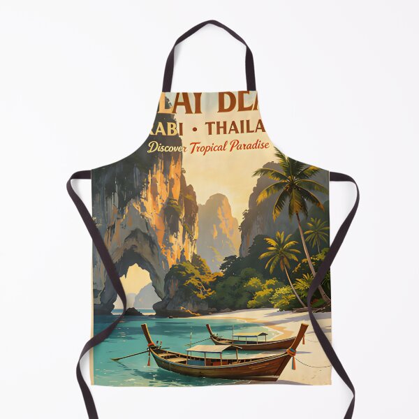Item preview, Railay Beach Thailand Vintage Travel Poster Tropical Coastal Wall Art designed and sold by Spirit of Siam.
