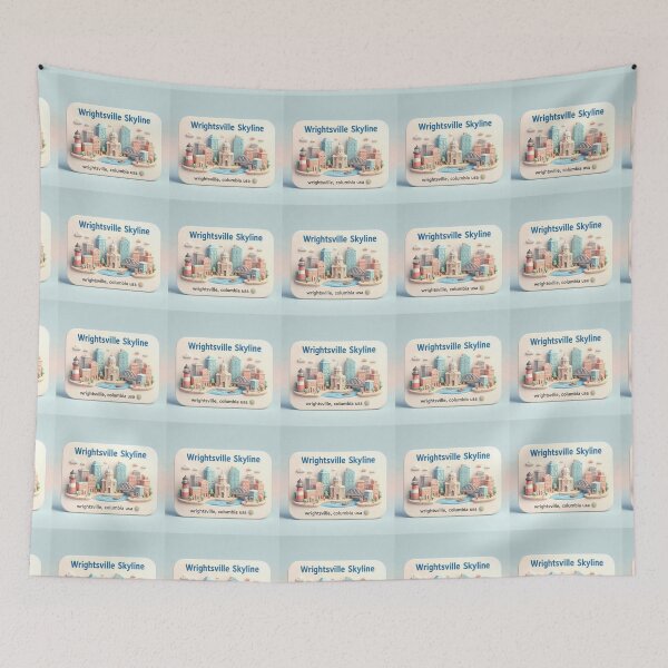 Item preview, Skyline Label  Label Text WRIGHTSVILLE, COLUMBIA USA ??  designed and sold by PaintMeWorld.