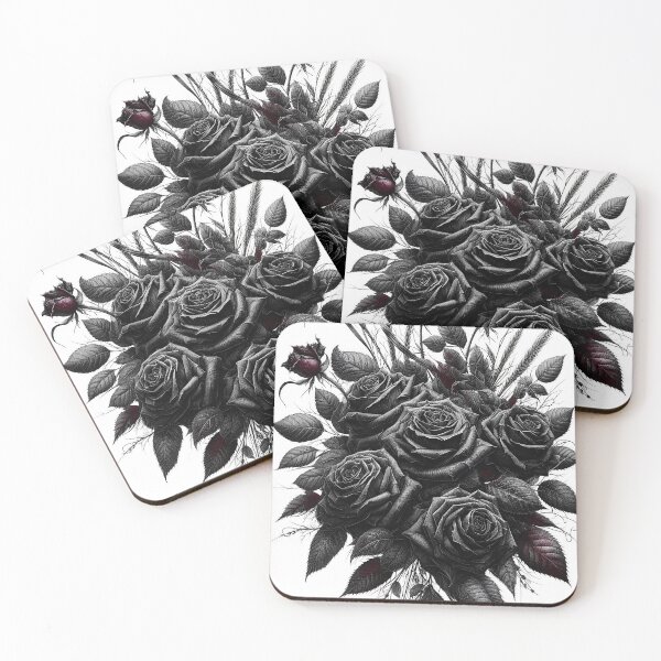 Item preview, Black Rose Bouquet Sticker Gothic Botanical Dark Floral designed and sold by VoidmarkStudio.