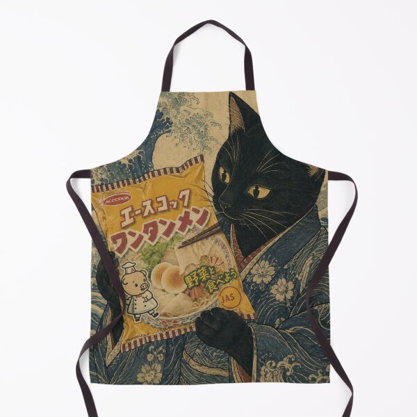 Item preview, The Great Wave of Wonton Ramen and Black Cat designed and sold by Komatoya.
