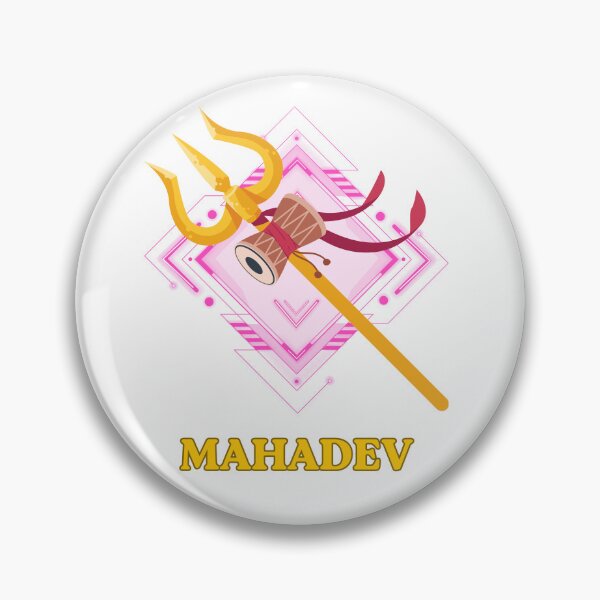 Item preview, Mahadev Trishul and Damru Neon Cyberpunk Geometric Art designed and sold by BOBSHAZ.