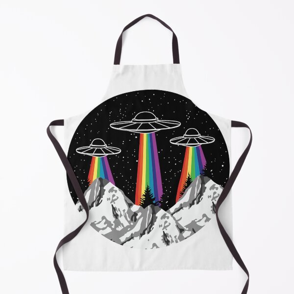 Item preview, Rainbow UFO Abduction Over Mountains designed and sold by Rogue Heart Collective™.