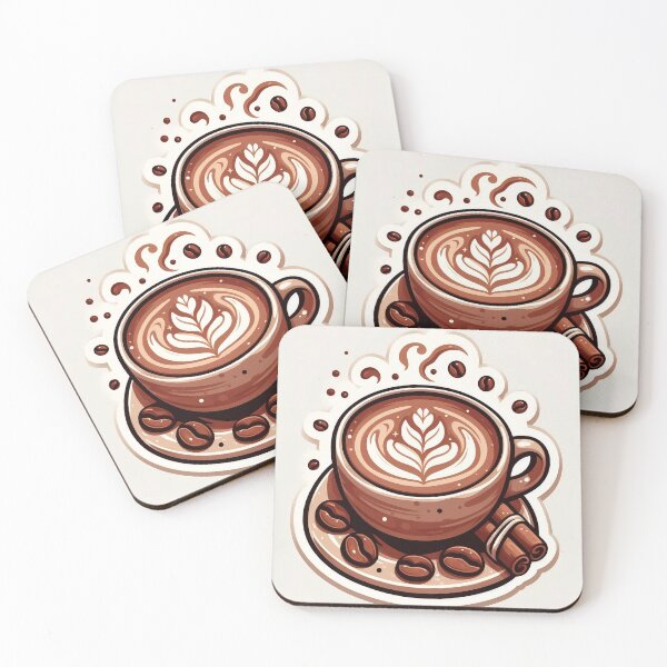 Item preview, Coffee Cup Sticker Latte Art Cozy Coffee Lover Gift designed and sold by VoidmarkStudio.