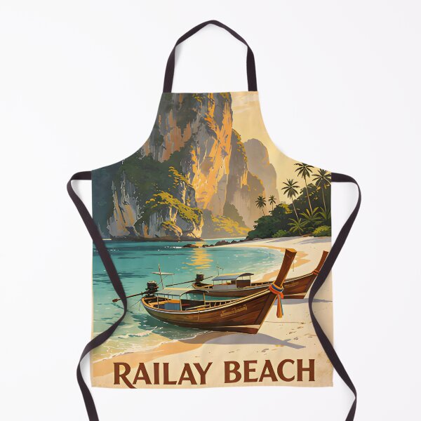 Item preview, Railay Beach Thailand Vintage Travel Poster Tropical Coastal Wall Art designed and sold by Spirit of Siam.