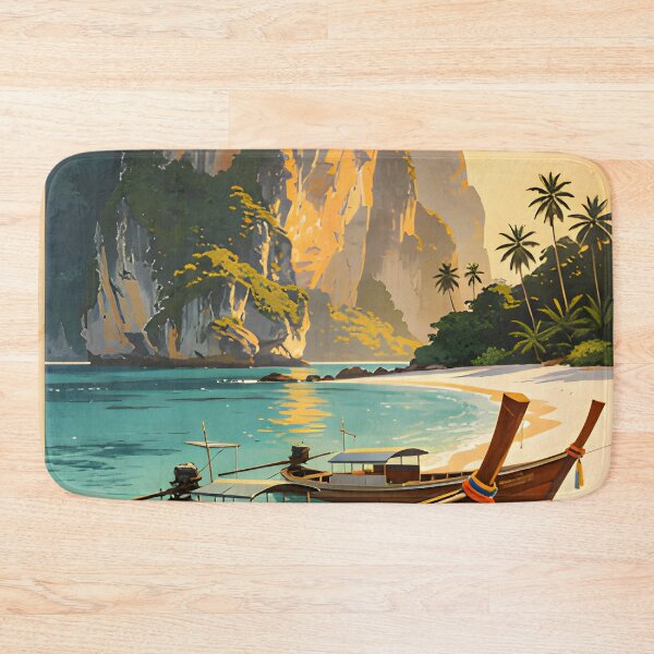 Item preview, Railay Beach Thailand Vintage Travel Poster Tropical Coastal Wall Art designed and sold by Spirit of Siam.