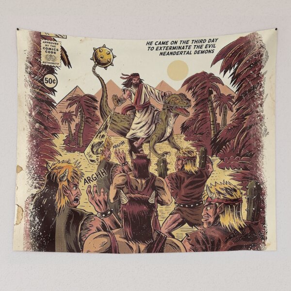 Item preview, Poster jurassic jesus painting designed and sold by merlinesalibel.