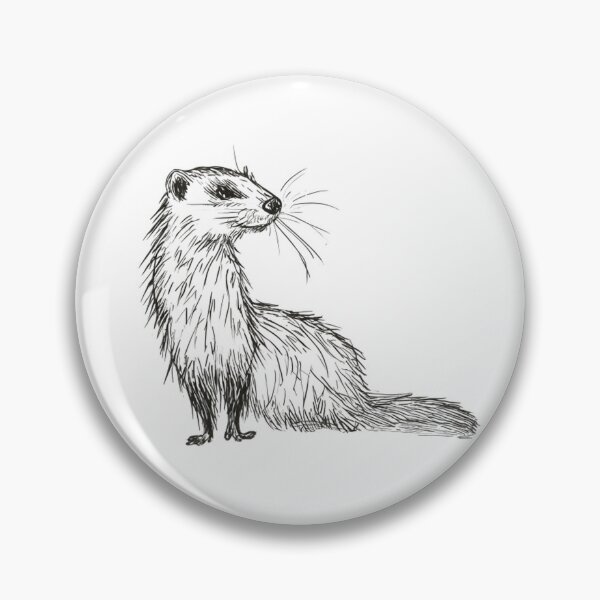 Item preview, Cute Ferret Pencil Sketch Whimsical Animal Drawing designed and sold by DesignByNoir.