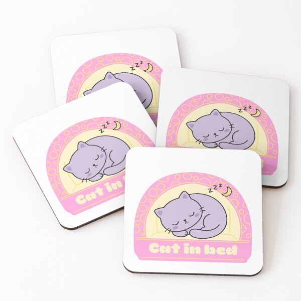 Item preview, Cute Sleeping Cat in Bed Retro Kawaii designed and sold by Cafya.