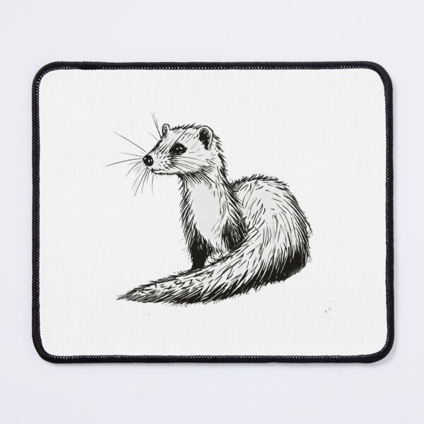 Item preview, Detailed Ferret Drawing Vintage Pencil Sketch Art designed and sold by DesignByNoir.