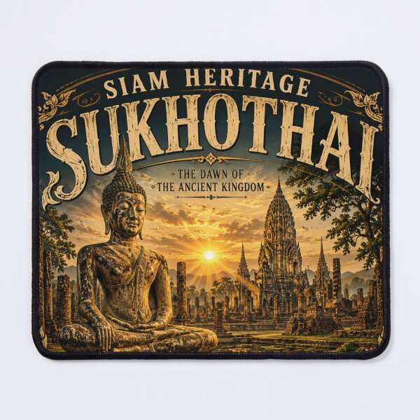 Item preview, Siam Heritage SukhoThai The dawn of Ancient Kingdom Thailand Black background,brafdesign  designed and sold by Brafdesign.