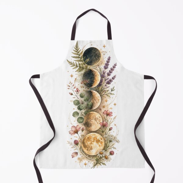 Item preview, Moon Phases and Botanicals — Celestial Witch Vertical Art designed and sold by DreamelleStudio.