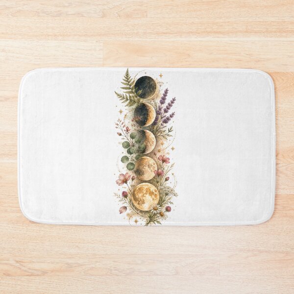 Item preview, Moon Phases and Botanicals — Celestial Witch Vertical Art designed and sold by DreamelleStudio.
