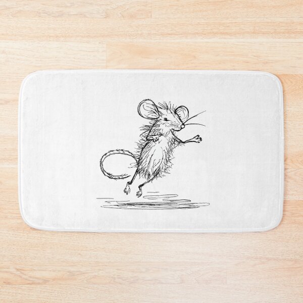Item preview, Cute Jumping Mouse Playful Pencil Sketch Art designed and sold by DesignByNoir.
