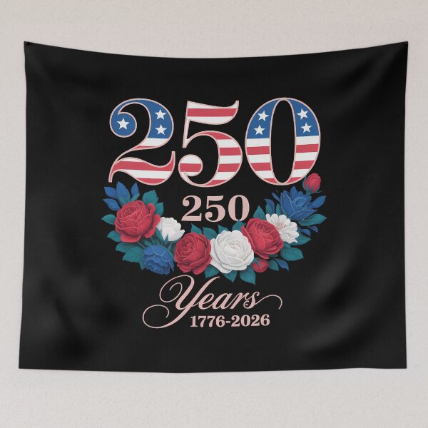 Item preview, Floral 250th Anniversary 1776 2026 USA Independence designed and sold by sailorjessiArt.