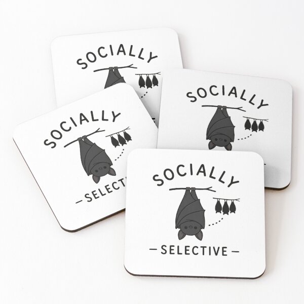 Item preview, Socially Selective – Cute Bat Introvert Humor Design designed and sold by MotylekAnia.