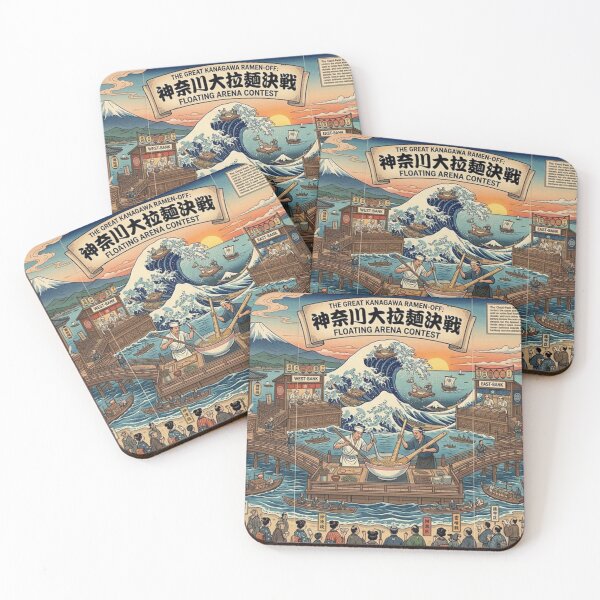 Item preview, Poster the great ramen off kanagawa designed and sold by merlinesalibel.