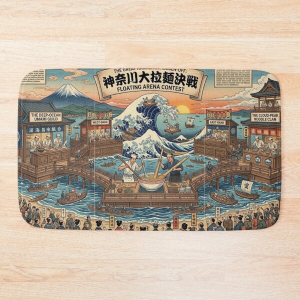 Item preview, Poster the great ramen off kanagawa designed and sold by merlinesalibel.