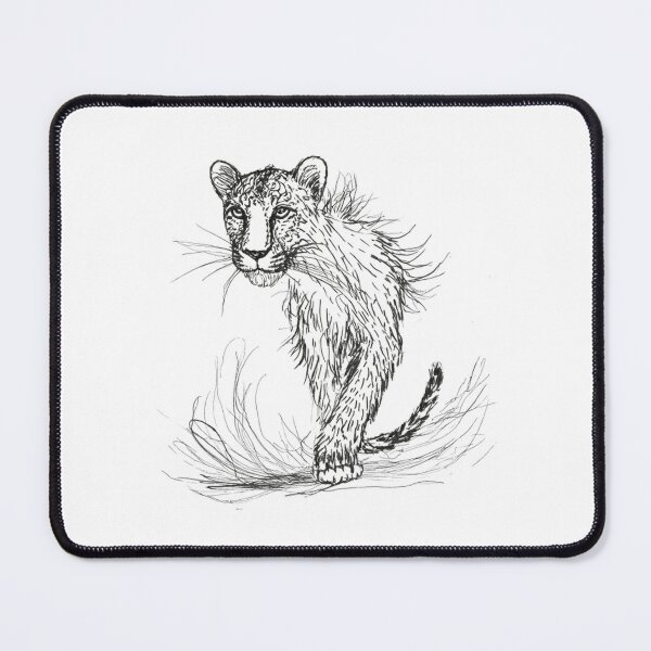 Item preview, Stylized Pencil Tiger Sketch Fierce Wild Cat Art designed and sold by DesignByNoir.
