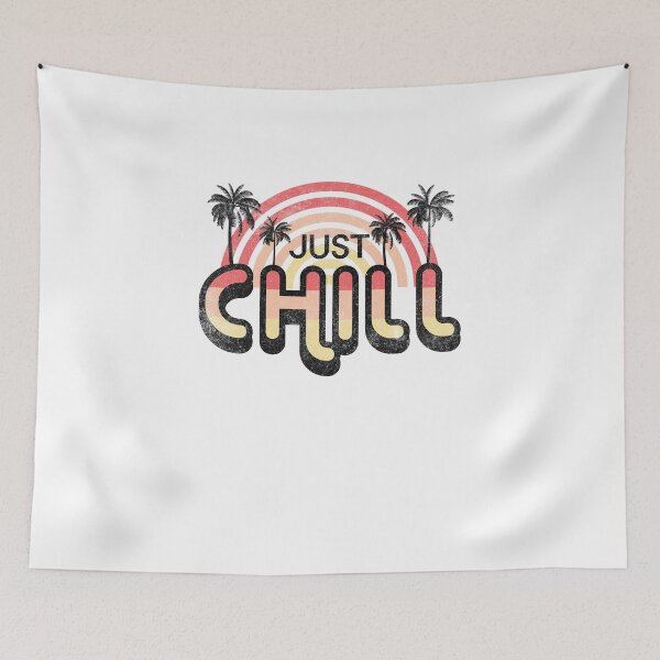 Item preview, Just Chill Retro Vintage Beach Sunset Palm Trees designed and sold by The secret storage room.