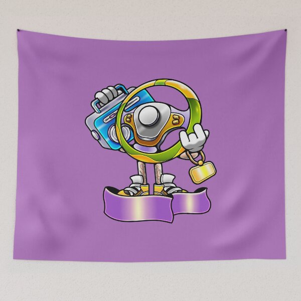 Item preview, Cool Steering Wheel Cartoon Character Illustration designed and sold by Lexkon Liu's art.