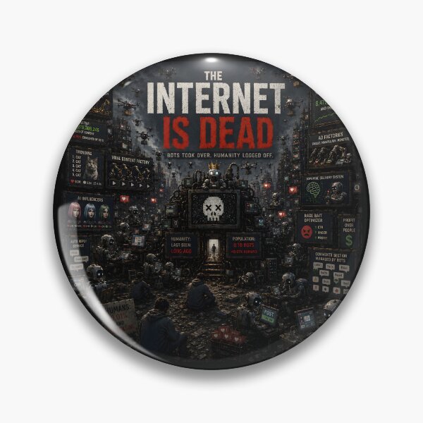 Item preview, The Internet Is Dead – Bots Took Over The Web | Retro Dystopian Art designed and sold by RockyMemes.