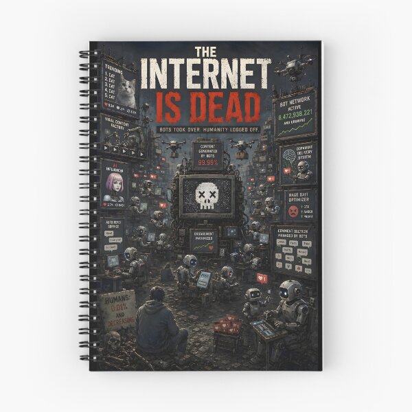 Item preview, The Internet Is Dead – Bots Took Over The Web | Retro Dystopian Art designed and sold by RockyMemes.