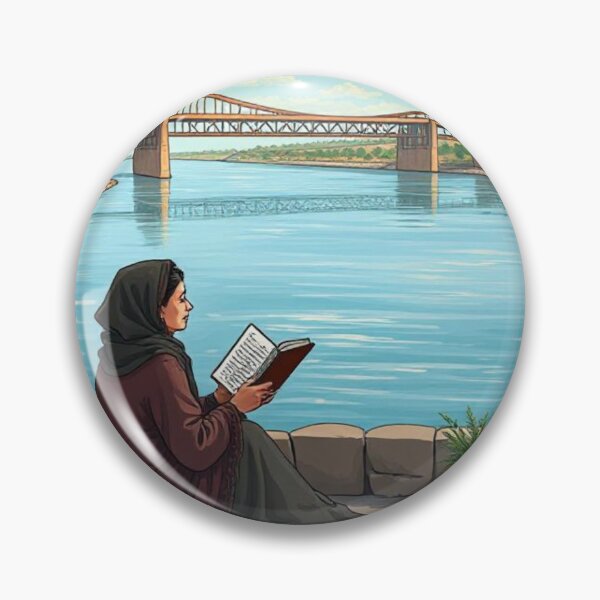 Item preview, Reading by the Riverside Bridge designed and sold by LumivaraGallery.