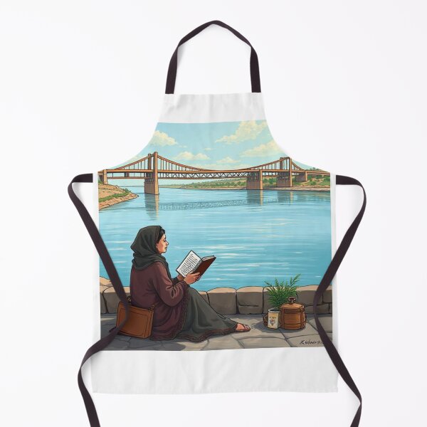 Item preview, Reading by the Riverside Bridge designed and sold by LumivaraGallery.