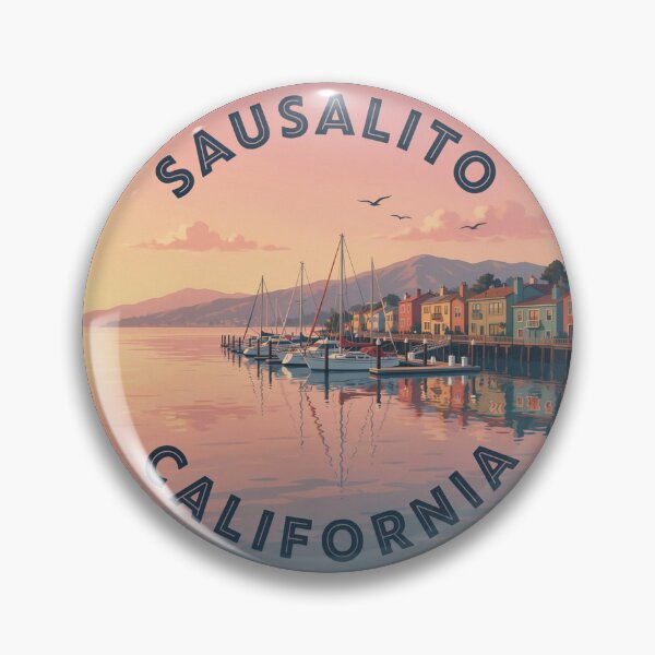 Item preview, Sausalito California: Marina Sunset Badge designed and sold by CircinusStore.