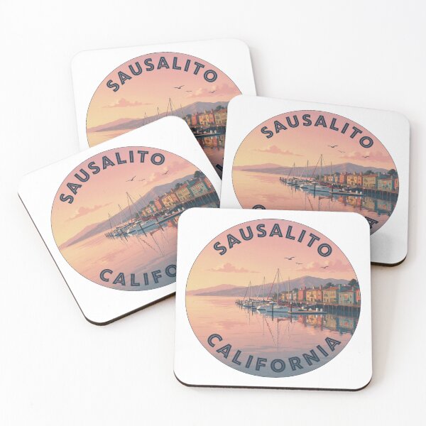 Item preview, Sausalito California: Marina Sunset Badge designed and sold by CircinusStore.