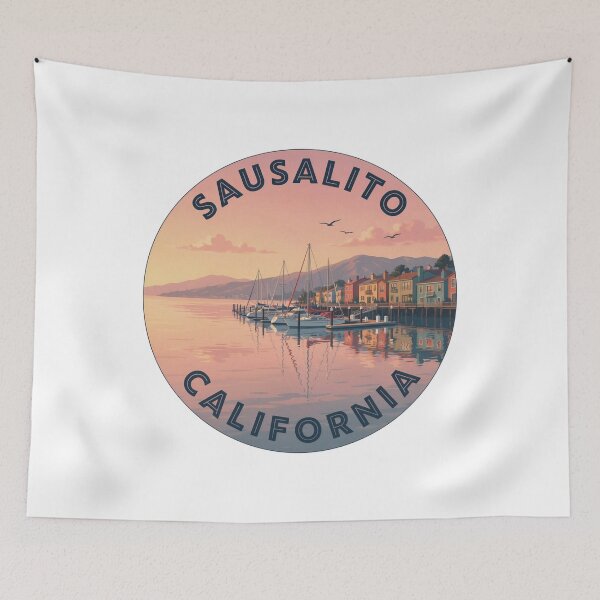Item preview, Sausalito California: Marina Sunset Badge designed and sold by CircinusStore.