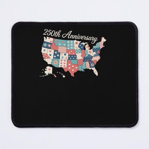 Item preview, USA 250th Anniversary Patchwork Map Patriotic 4th of July designed and sold by sailorjessiArt.