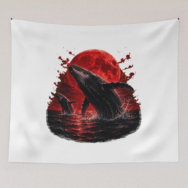 Item preview, Mystical Whales under the Red Moon designed and sold by KM Design.