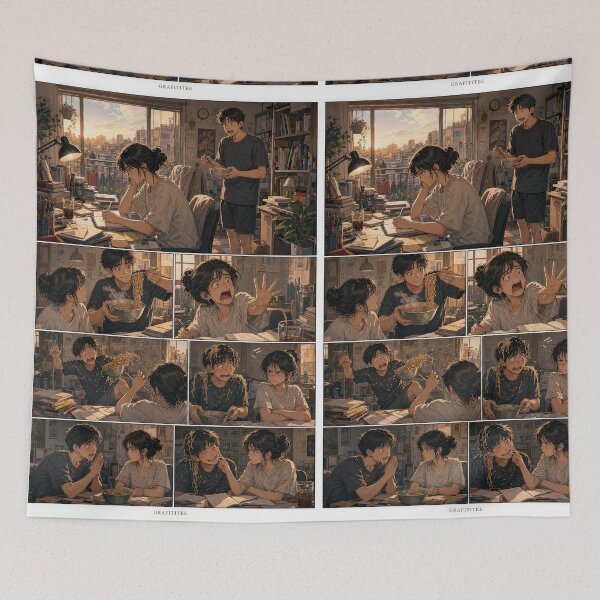 Item preview, Student Life Cozy Reading Room Comic Print designed and sold by Grafititee.